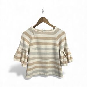 Maeve by Anthropologie Boho Striped Ruffle Top Blouse Sold Out XS Oversized